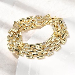 Messing-Uhrenarmband-Kettenarmbänder für Männer und Frauen&nbsp;BJEW-H630-11G