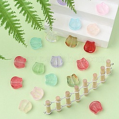 35pcs transparente sprühlackierte Glasperlen&nbsp;GLAA-YW0001-67