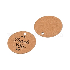 100 Stück bedruckte Geschenkanhänger aus Kraftpapier mit Aufschrift „Danke“.&nbsp;CDIS-H007-06
