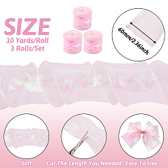3 rouleau de ruban polyester irisé&nbsp;OCOR-TA0001-68B