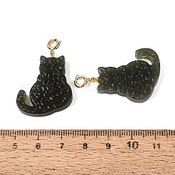 Anhänger in Katzenform aus natürlichem Hetian-Jade&nbsp;G-N371-09