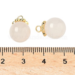 Natürliche weiße Chalcedon runde Charms&nbsp;G-P577-03G