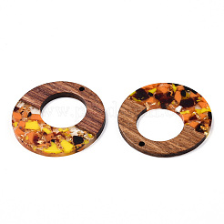 Pendenti in resina trasparente e legno di noce&nbsp;RESI-TAC0017-74-A03