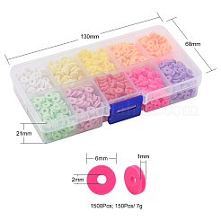 1500 pz 10 colori chiari perline di argilla polimerica fatte a mano&nbsp;CLAY-YW0001-37A