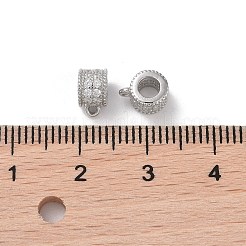 925 gancio a tubo in argento sterling placcato in rodio&nbsp;STER-K176-08P
