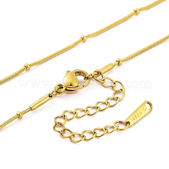 Collana con ciondolo in acciaio inossidabile 304 con lettera iniziale placcata ionica (ip)&nbsp;NJEW-R265-05G-W