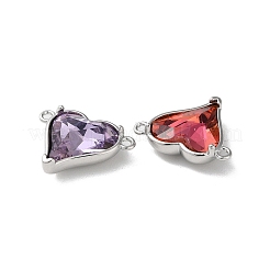 Breloques de connecteur en strass en verre pavé de laiton&nbsp;KK-F862-48P