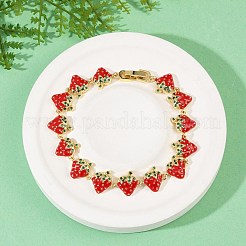 Messing-Mikropavé-Armbänder mit Zirkonia-Emaille&nbsp;BJEW-Z126-02G