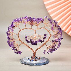 Natürliche Achat- und Amethyst-Lebensbaum-Dekorationen&nbsp;PW-WG77723-01