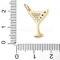 Porte micro ouvrent pendentifs zircone cubique en laiton de placage&nbsp;X-KK-NH0003-02G