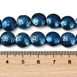 Fili di perle di roccia lavica naturale elettrodeposta&nbsp;G-K388-01A