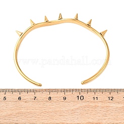 Bracelets manchettes ouvertes à pointes coniques en acier inoxydable 304 pour femmes&nbsp;BJEW-B165-01G