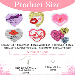 DIY-Set zur Herstellung von Ohrringen mit Herzanhänger aus Acryl zum Valentinstag&nbsp;DIY-YW0012-58
