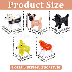 5 pieza de 5 estilos de decoración para el hogar con diseño de cachorros hechos a mano&nbsp;LAMP-BM0001-01
