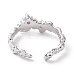 Bague de manchette ouverte en zircone cubique&nbsp;RJEW-D119-06P