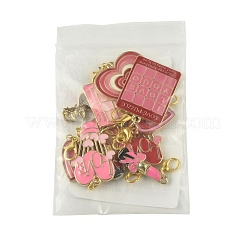 12 stücke 12 arten valentinstag herz legierung emaille anhänger dekorationen&nbsp;HJEW-FS00078-01