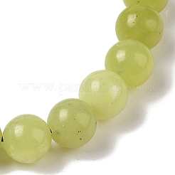 Pulseras redondas de cuentas trenzadas de jade limón natural de 8 mm&nbsp;BJEW-C067-01B-02