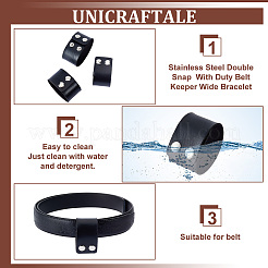 Double pression en acier inoxydable avec bracelet large de maintien de ceinture de service&nbsp;BJEW-WH0025-01