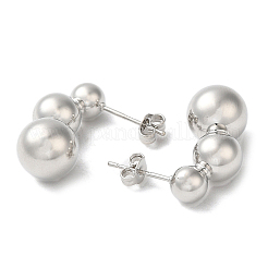 Orecchini pendenti con sfera rotonda in ottone placcato a cremagliera&nbsp;EJEW-Q786-05P