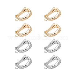 8 Stück 2 Farben Rack Plating Messing Micro Pave klare Zirkonia Faltverschlüsse&nbsp;FIND-PH0020-88
