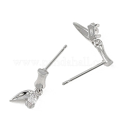 Boucles d'oreilles puces en laiton Shegrace serties de micro-pavés de zircone cubique&nbsp;XGRQ4N869-713P