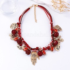 Böhmische Halsketten mit Hamsa-Hand&nbsp;FS-WGB95A7-01