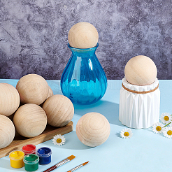 Boule ronde en bois brut&nbsp;WOOD-WH0026-53