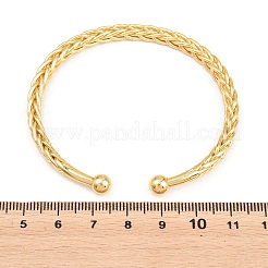 Armreifen aus Messing mit Weizenkettenmuster für Damen&nbsp;BJEW-P397-01G