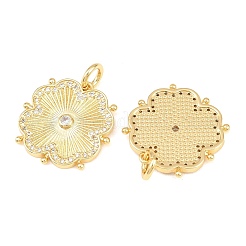 Pendentifs avec zircon cubiques à micro-pavés en laiton&nbsp;X-KK-C162-062G-01