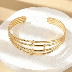 Brazaletes de acero inoxidable 304 para mujer&nbsp;BJEW-B120-01G-02