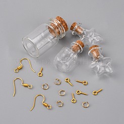 Bottiglie dei desideri in vetro fai da te ciondolano il kit per la creazione di orecchini&nbsp;DIY-FS0002-75