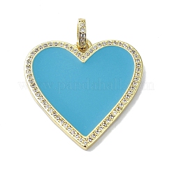 Placage en rack véritable 18k plaqué or en laiton micro pavé pendentifs en zircone cubique&nbsp;KK-B084-03G