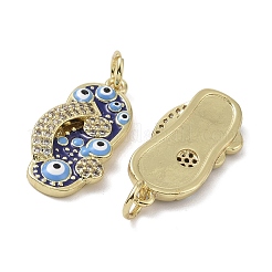 Colgantes de circonita cúbica micro pavé de latón chapado en oro real de 18 quilates&nbsp;KK-L209-073G-01