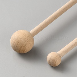 2 Stück Doppelrundstab aus Buchenholz&nbsp;DIY-WH0750-005