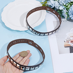 2 bracelet de bras en alliage et cuir PU&nbsp;AJEW-CY0002-15B