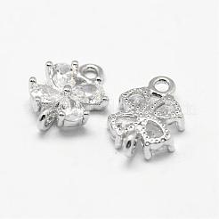 Blume Messing Micro Pave Zirkonia Verbinder&nbsp;ZIRC-L053-08P