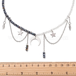 Colliers pendentifs en acier inoxydable 304 à double corne en forme d'étoile&nbsp;NJEW-TA00246