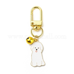 Emaille Hund Messing Glocke Anhänger Dekorationen&nbsp;HJEW-JM00810