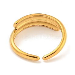 Anillo de puño abierto con derivación de acero inoxidable 304 con revestimiento iónico (IP) para mujer&nbsp;RJEW-A043-16G