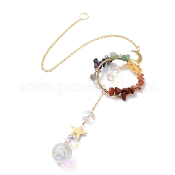 Attrape-soleil suspendus en verre lune et larme&nbsp;HJEW-I011-04G
