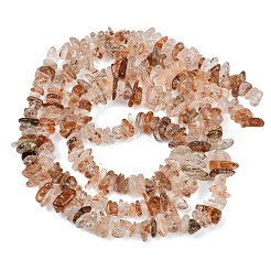 Hebras de cuentas de cuarzo rutilado de oro negro natural&nbsp;G-G905-20A