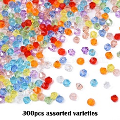 300pcs 10 Farben transparente Glasperlen&nbsp;EGLA-YW0001-79