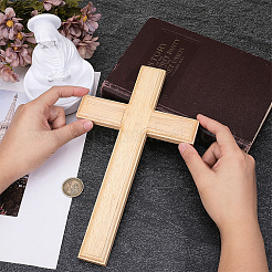 Wandanhänger aus Holz mit Kreuz&nbsp;WOOD-WH0124-148