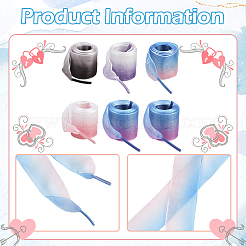 5 Paar Organza-Schnürsenkel mit 5 Farbverlaufsfarben&nbsp;AJEW-SP0003-10