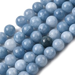 Gefärbt natürlichen weißen Jade Perlen Stränge&nbsp;G-M402-C03-27