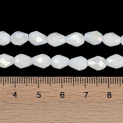 Brins de perles de verre galvanisées de couleur unie opaque&nbsp;EGLA-N013-P8mm-B02