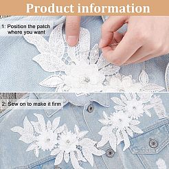 Polyester bestickter floraler Spitzenkragen&nbsp;DIY-WH0326-47D