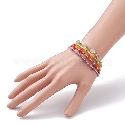 Natürliche und synthetische gemischte Edelsteinperlen-Armbänder-Sets&nbsp;BJEW-JB06518