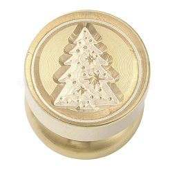 Weihnachten goldenen Ton rund Wachs Siegel Messing Stempel Köpfe&nbsp;AJEW-M040-01G-A