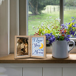 „Ich liebe dich bis zum Mond“-Holz-Bilderrahmenbox&nbsp;AJEW-FG0004-02C